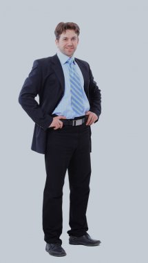 Beyaz zemin üzerinde izole iş adamı.