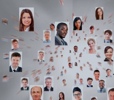 lots of isolated portraits of business people