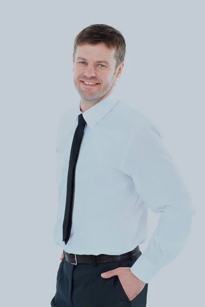 Un homme d'affaires souriant. Isolé sur fond blanc . — Photo