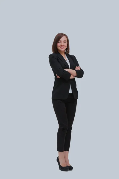 Retrato de una mujer de negocios señalando algo . —  Fotos de Stock