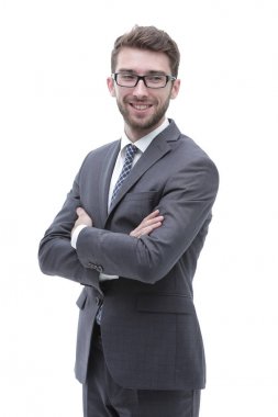 kendinden emin bir şık işadamı portresi