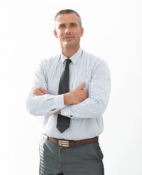 Closeup πορτρέτο του αυτοπεποίθηση επιχειρηματία στο πουκάμισο και γραβάτα — Φωτογραφία Αρχείου