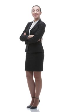 tam büyüme. Kendine güvenen kadın Ofis Yöneticisi