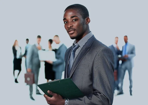 Business man and his team isolated over a white background. — Stock Photo, Image