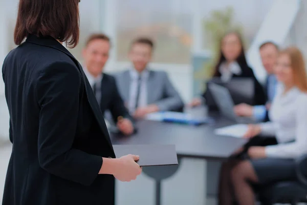 Relatore alla Conferenza e alla Presentazione del Business. — Foto Stock