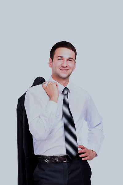 Um homem de negócios sorridente. Isolado sobre fundo branco . — Fotografia de Stock