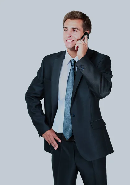 Retrato del hombre de negocios con teléfono móvil —  Fotos de Stock