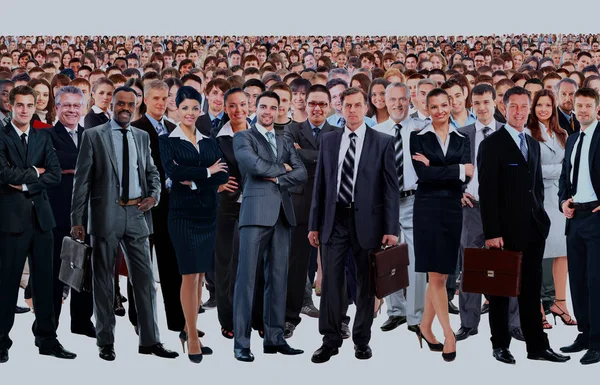 Grote groep van mensen volledige lengte geïsoleerd op wit — Stockfoto