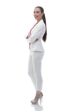 yandan görüntüleyin. başarılı iş kadını portresi