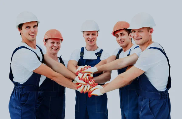 Grupp av professionella industriarbetare. — Stockfoto