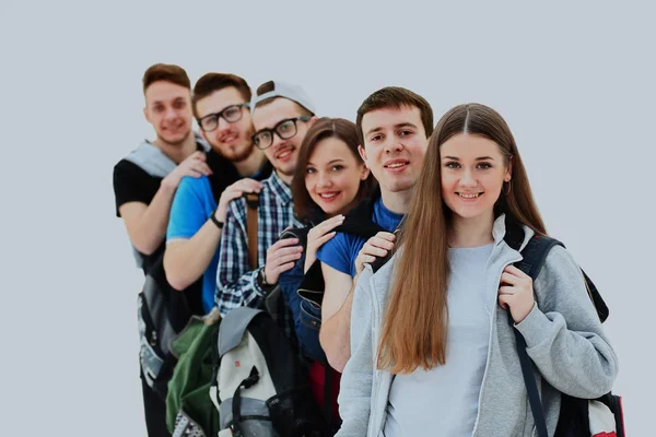 Feliz grupo de jóvenes de pie juntos . — Foto de Stock