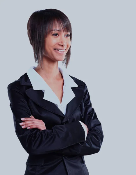 Mujer de negocios sonriente. Aislado sobre fondo blanco . — Foto de Stock