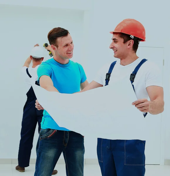 Customer meeting architect for house construction. — Stock Photo, Image