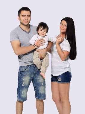 Anne ile oğlu stüdyo çekim
