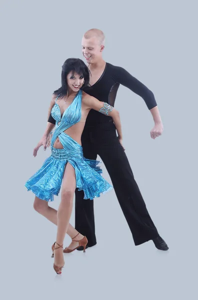 Latino-Tänzer posieren. isoliert auf grauem Hintergrund — Stockfoto