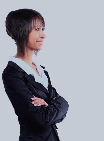 Lächelnde Geschäftsfrau. Isoliert über weißem Hintergrund. — Stockfoto