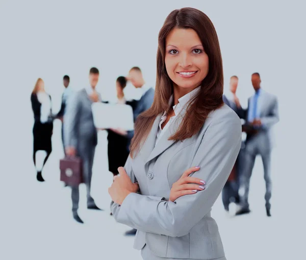 Joven mujer de negocios sonriente en primer plano . — Foto de Stock