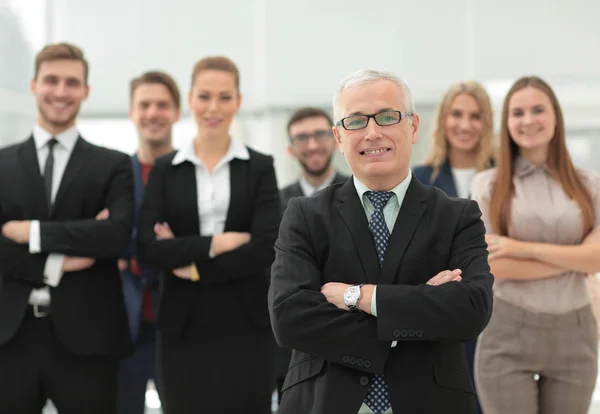 Retrato de primer plano de un equipo empresarial líder . — Foto de Stock