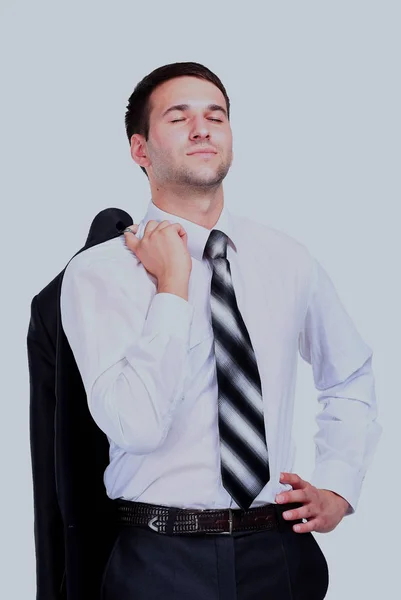 Ο άνθρωπος των επιχειρήσεων χαλάρωση, να απομονωθεί σε λευκό. — Φωτογραφία Αρχείου
