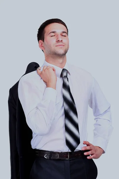 Homem de negócios relaxante, isolado sobre branco . — Fotografia de Stock