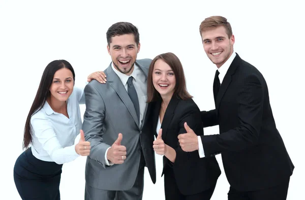 Happy obchodní tým ukazuje palec up.i — Stock fotografie