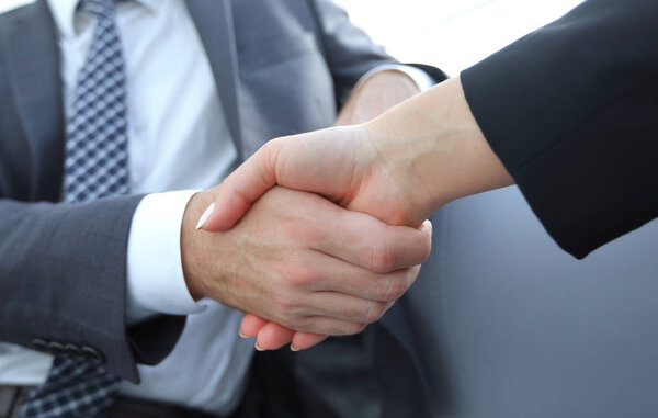 Business handshake ,congratulations or Partnership concept.