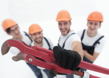 bir gaz anahtarı gösterilen inşaatçılar top.group görüntülemek.