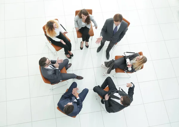 Blick von oben auf die Werkstatt im Büro — Stockfoto