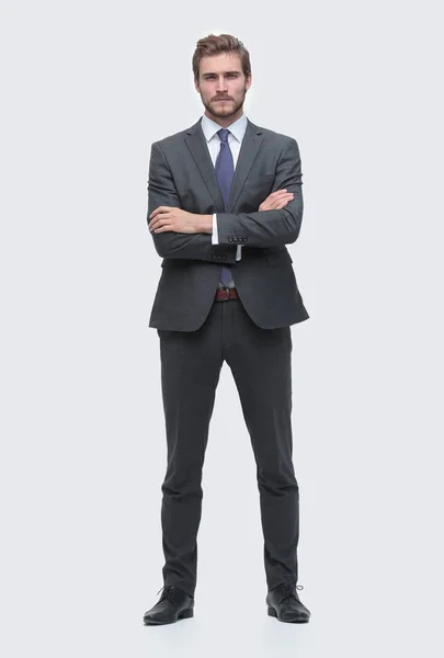 Porträtt av en framgångsrik businessman.isolated på vit — Stockfoto