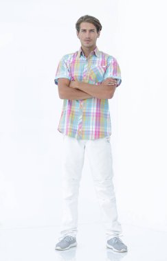 tam büyüme. modern genç adam portresi.