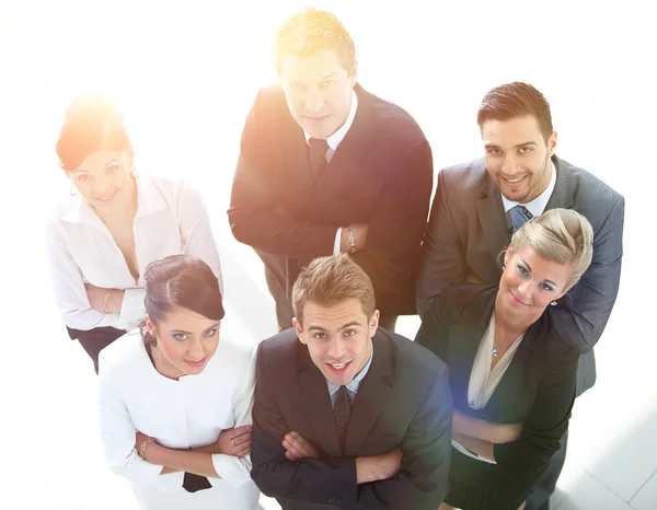 View from the top. successful business team looking at camera. — Stock Photo, Image