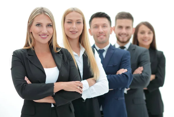 Självsäker business team står bredvid varandra — Stockfoto