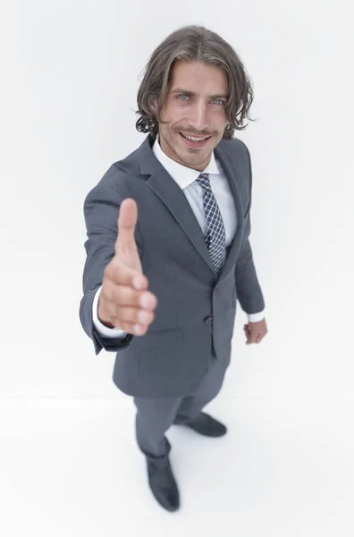 Business man offer and give hand for handshake. — Stock Photo, Image