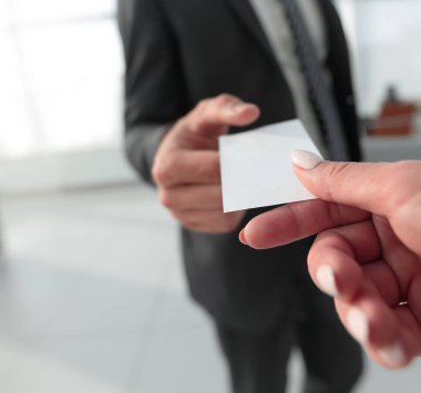 Kartvizit alışverişi iki uymak yakın çekim