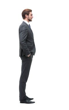 yan görünümü. Kendine güvenen işadamı