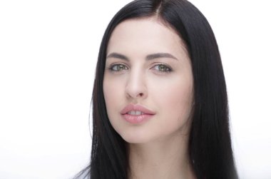 Yakın çekim yüz modern bir genç kadının