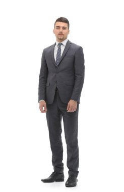 Tam büyüme. Kendine güvenen işadamı.