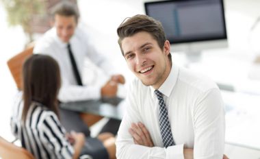 closeup.Young çalışan şirket