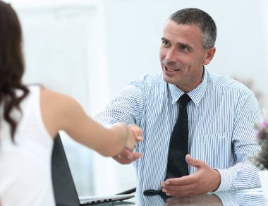 closeup.Handshake Yöneticisi ve istemci