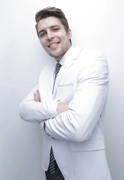 Confident businessman in white shirt — Stock Photo, Image