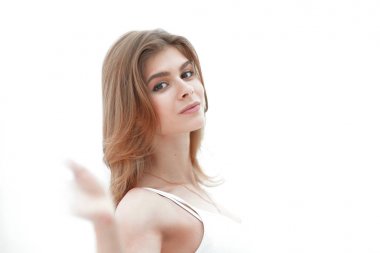 portre sevimli genç bir kadın portresi