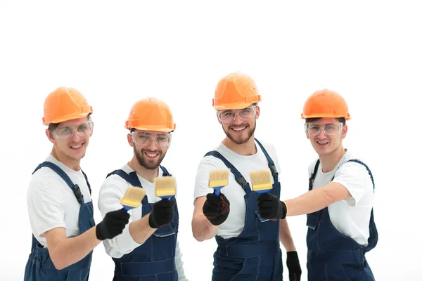 Closeup.portrait of team of construction workers — Stock Photo, Image