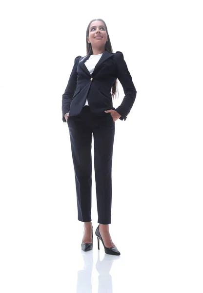 自信を持ってビジネスの女性の底面図 — ストック写真