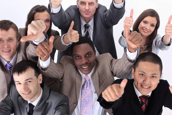 Мультикультурный бизнес-команда с большим пальцем вверх — стоковое фото
