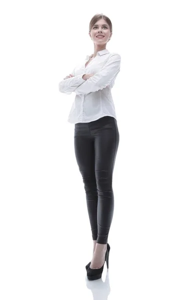 Portrait in full growth of a successful young business woman — Stock Photo, Image