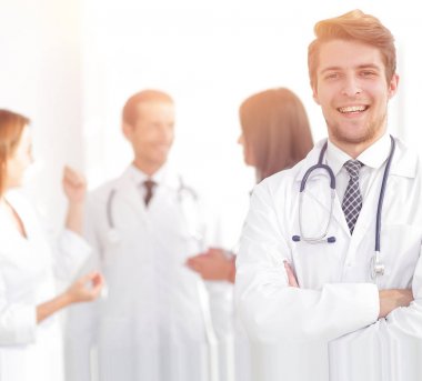 Doktor terapist ofis arka plan üzerinde