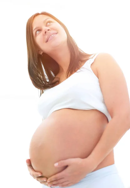 Portret van een dromen zwangere vrouw — Stockfoto