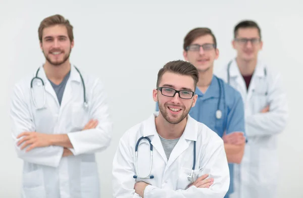 Grupo de médicos centro médico. Isolado em branco — Fotografia de Stock