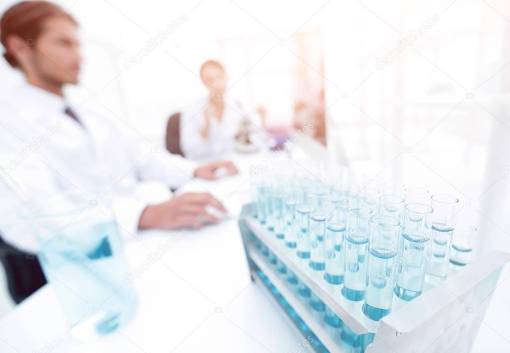 side view of scientists working in laboratory