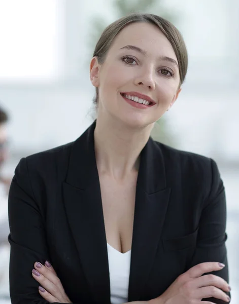 Closeup.face de una mujer de negocios exitosa. —  Fotos de Stock